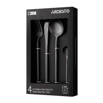 Набір столових приборів Ardesto Black Mars Trento, 4 прибори, нержавіюча сталь, чорний (AR0704TB) - Уцінка AR0704TB фото