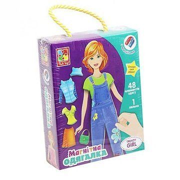 Дитяча гра "Магнітна одевашка" Trendy Girl ", 48 елементів одягу (VT3702-22) VT3702-22 фото