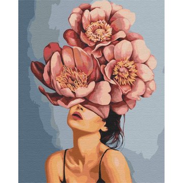 Картина по номерам "Девушка в цветущем пионе" Brushme 40х50 см (BS51368) BS51368 фото