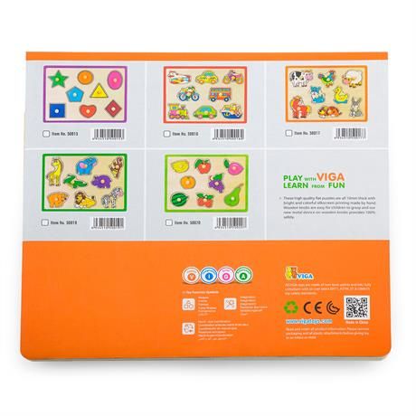 Деревянная рамка-вкладыш Viga Toys Цветные фигуры (50015) 50015 фото