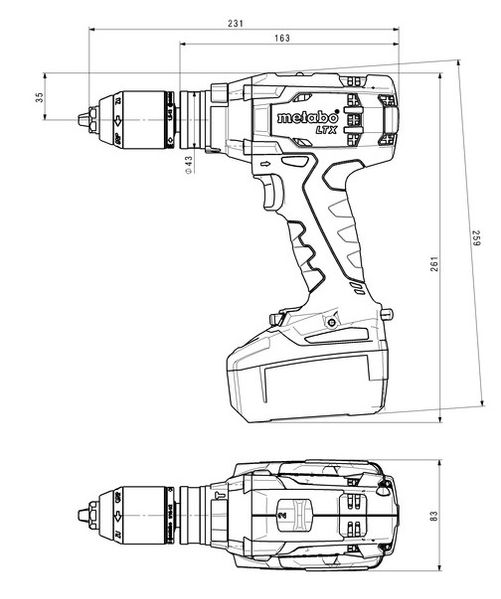 Дриль ударний акумуляторний Metabo SB 18 LTX IMPULS, 18В, 0-500/0-1700об/хв, 1.5-13мм, 55/110Нм, 1.8кг, без АКБ та ЗП (602192890) 602192890 фото