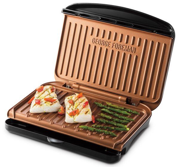 Гриль George Foreman прижимной Fit Grill Copper Medium, 1630Вт, темп. режимов-1, пластик, черный (25811-56) 25811-56 фото