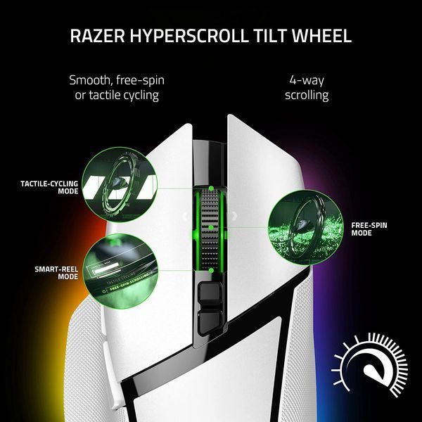 Мышь Razer Basilisk V3 Pro, RGB, USB-A/WL/BT, белый (RZ01-04620200-R3G1) RZ01-04620200-R3G1 фото