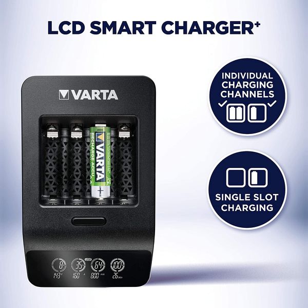 Зарядное устройство VARTA LCD Smart Plus CHARGER + 4xAA 2100 mAh (57684101441) 57684101441 фото