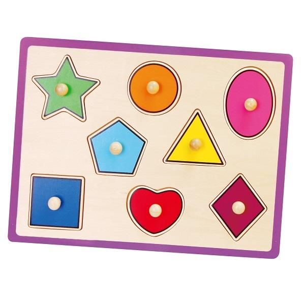 Деревянная рамка-вкладыш Viga Toys Цветные фигуры (50015) 50015 фото