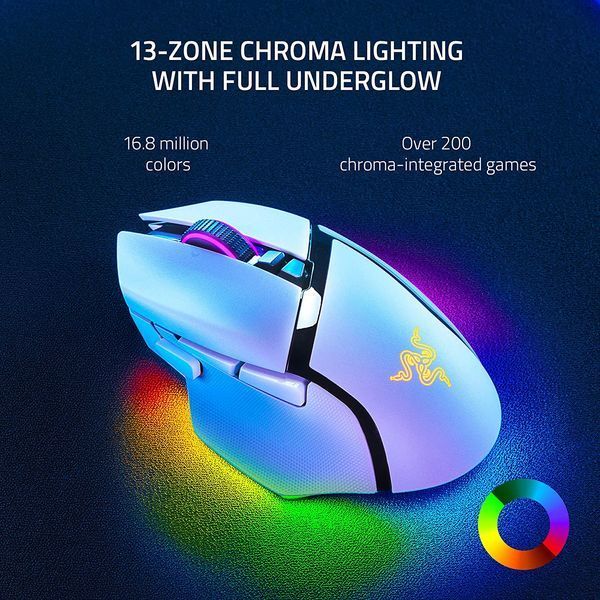 Мышь Razer Basilisk V3 Pro, RGB, USB-A/WL/BT, белый (RZ01-04620200-R3G1) RZ01-04620200-R3G1 фото