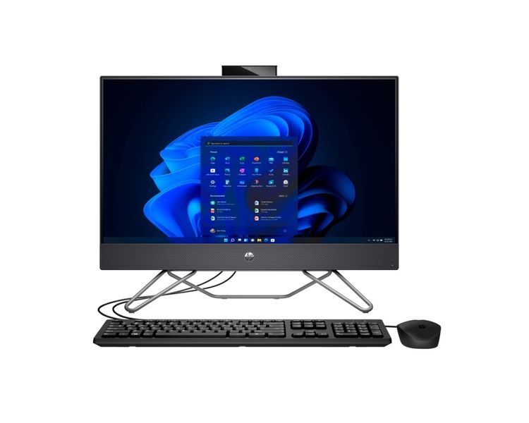 Комп'ютер персональний моноблок HP 240-G9 23.8" FHD IPS AG, Intel P J5040, 8GB, F256GB, UMA, WiFi, кл+м, DOS, чорний (6D441EA) 6D441EA фото