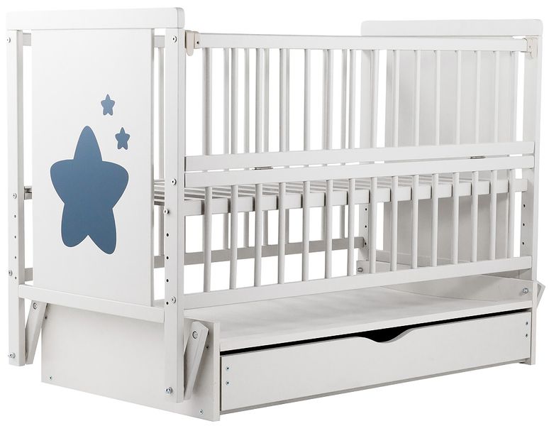 Ліжко Babyroom Зірочка Z-03 маятник, ящик, відкидний бік бук білий (624470) BR-624470 фото