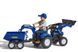 Детский трактор на педалях с прицепом, передним и задним ковшиком Falk NEW HOLLAND (цвет - синий) (3090W)