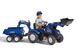 Детский трактор на педалях с прицепом, передним и задним ковшиком Falk NEW HOLLAND (цвет - синий) (3090W)