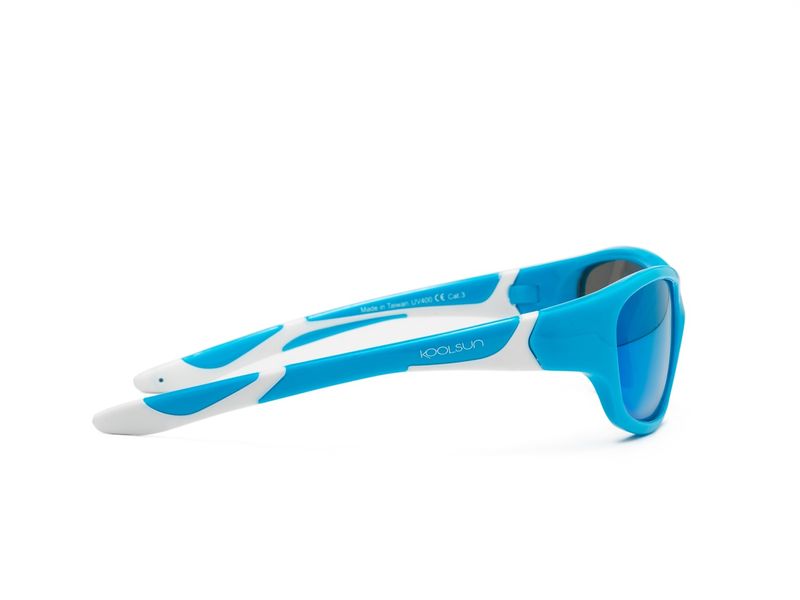 Детские солнцезащитные очки Koolsun бирюзово-белые серии Sport (Размер: 3+) (SPBLSH003) KS-SPBLSH003 фото