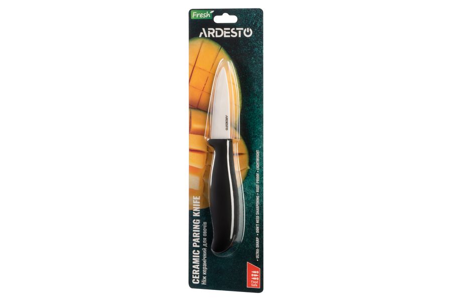 Нож керамический для овощей Ardesto Fresh 7.5 см, черный, керамика/пластик (AR2118CB) AR2118CB фото