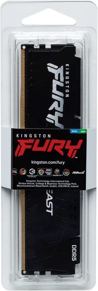 Пам'ять ПК Kingston DDR5 32GB 5200 FURY Beast Black (KF552C40BB-32) KF552C40BB-32 фото