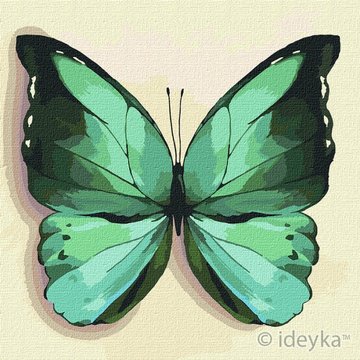 Картина за номерами ідейки "Зелена метелик" 25х25 (KHO4208) KHO4208 фото