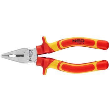 Плоскогубці комбіновані Neo Tools, діелектричні, для робіт під напругою 1000В, 45HRc, 160мм, CrV 01-220 фото