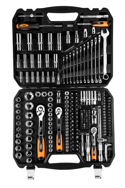Набір інструментів Neo Tools, 219 од., 1/2, 3/8, 1/4, CrV (08-671) 08-671 фото