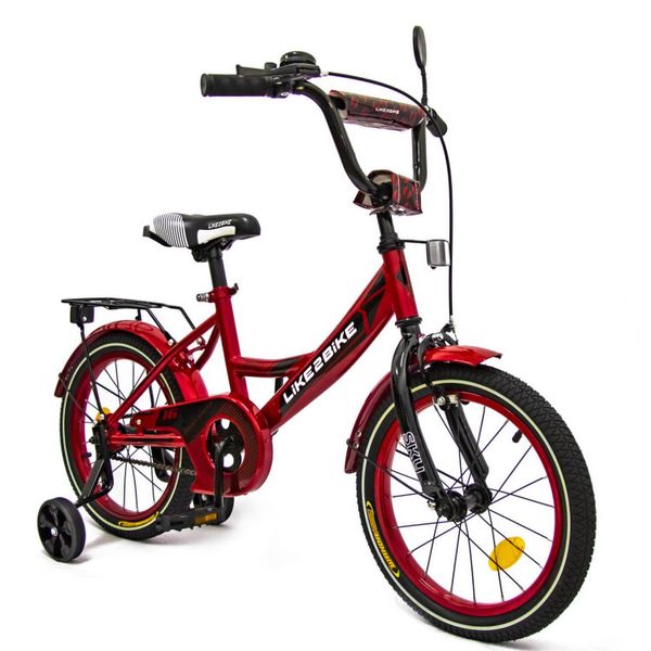 Велосипед детский 2-х колесный 16'' 211615 (RL7T) Like2bike Sky, бордовый, рама сталь, со звонком 211615 фото