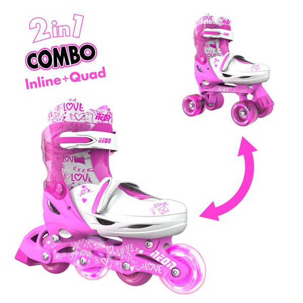Роликовые коньки Neon Combo Skates Розовый (Размер 34-37) (NT10P4) NT10 фото