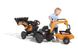 Дитячий трактор на педалях з причепом, переднім та заднім ковшами Falk CASE CE (колір - помаранчевий) (967N)