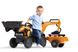 Детский трактор на педалях с прицепом, передним и задним ковшами Falk CASE CE (цвет - оранжевый) (967N)