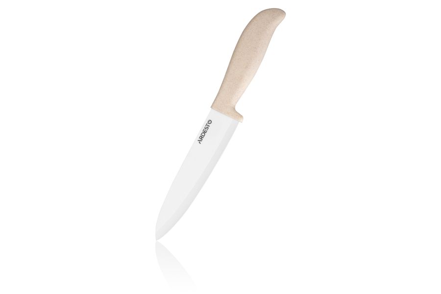 Нож керамический поваренный Ardesto Fresh 15 см, бежевый, керамика/пластик (AR2127CS) AR2127CS фото