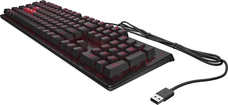 Клавиатура HP OMEN Encoder LED 104key Cherry MX Red USB Black (6YW76AA) 6YW76AA фото