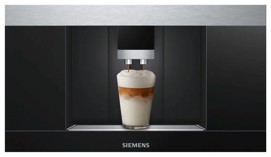 Кавомашина Siemens вбудовувана, 2.4л, зерно+мелена, автомат.капуч, LED-дисплей, авторецептів -29, чорний CT718L1B0 фото