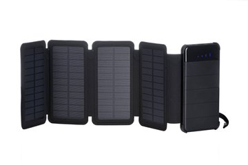 Аккумулятор портативный литий-ионный Power Bank 2E Solar 8000мА·ч, встроенный LED-фонарь, черный (2E-PB814-BLACK) 2E-PB814-BLACK фото