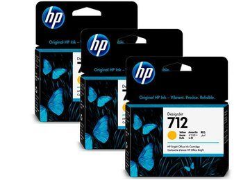 Картридж HP 712 DesignJet T230/T630 Yellow 3-Pack 29-ml (3ED79A) 3ED79A фото