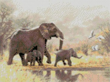 Алмазная мозаика «Семья слонов» Strateg 30х40 см (HX321) HX321 фото