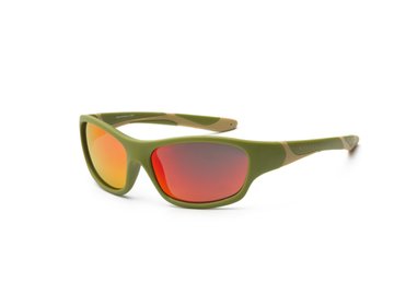 Дитячі сонцезахисні окуляри Koolsun кольору хакі серії Sport (Розмір: 3+) KS-SPOLBR003