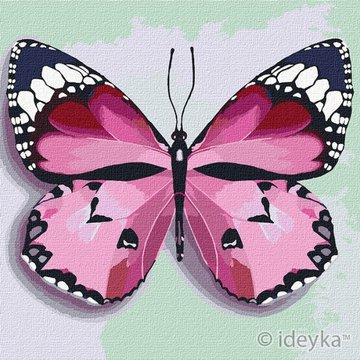 Картина за номерами ідейки "Рожева метелик" 25х25 KHO4209 KHO4209 фото