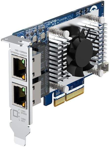 Сетевая карта QNAP Dual-port RJ45 10GbE PCIe Gen3 x4 (QXG-10G2TB) QXG-10G2TB фото