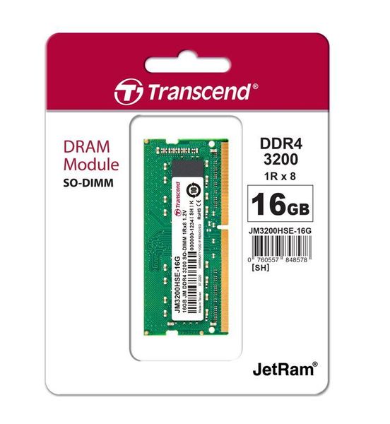 Память ноутбука Transcend DDR4 16GB 3200 (JM3200HSE-16G) JM3200HSE-16G фото