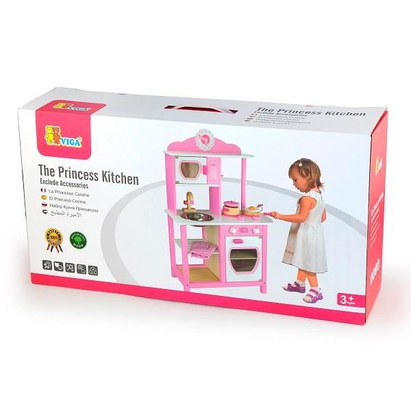 Дитяча кухня Viga Toys з дерева, біло-рожевий (50111) 50111 фото