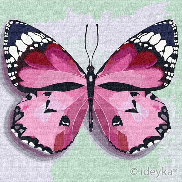 Картина за номерами ідейки "Рожева метелик" 25х25 (KHO4209) KHO4209 фото