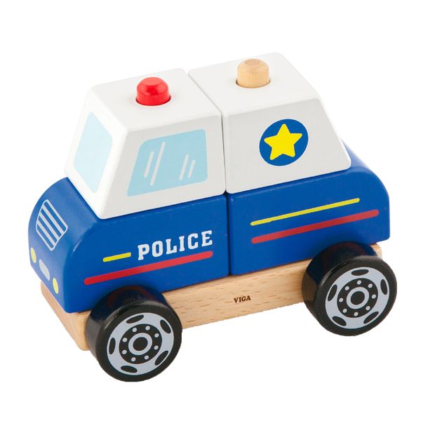 Деревянная пирамидка Viga Toys Полицейская машинка (50201FSC) 50201FSC фото