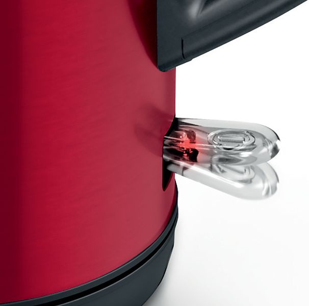 Електрочайник Bosch, 1.7л, метал, червоний з сірим (TWK4P434) TWK4P434 фото