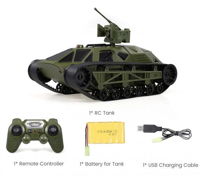 Игрушечный Танк на радиоуправлении на аккумуляторе Танк (12шт) р/у2,4G, 32см, аккум, свет, USBзарядное, в кор-ке,44-19-18,5см (FC166) FC166 фото