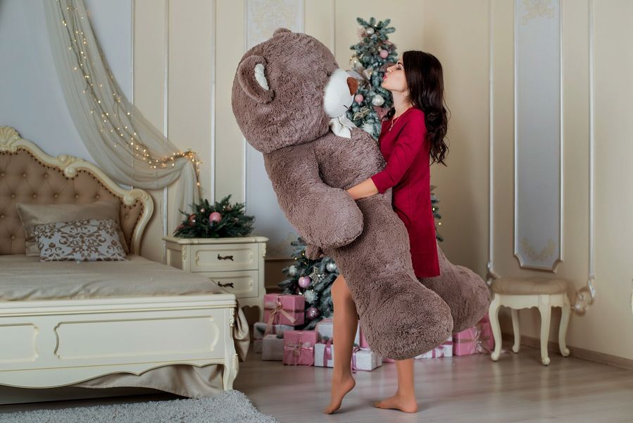 Великий Плюшевий Ведмедик з серцем Yarokuz Річард 2 метра Капучіно (YK0067) YK0098 фото