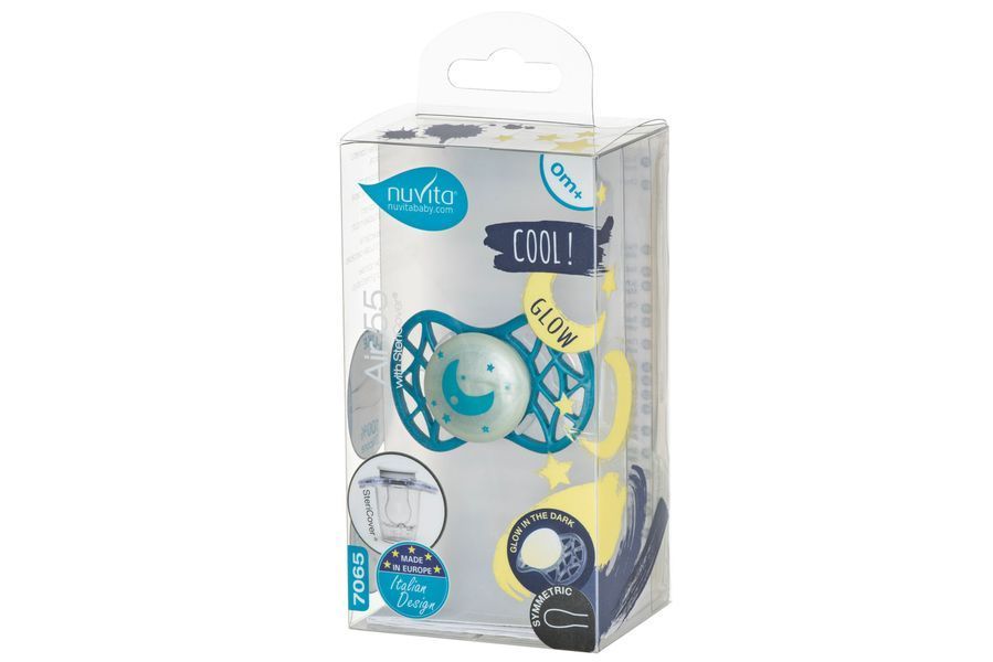 Пустушка Air55 Cool 0м+ симетрична (світиться в темряві) Nuvita (NV7065GE) NV7065G фото