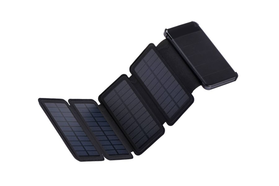Акумулятор портативний літій-іонний Power Bank 2E Solar 8000мА·год, вбудований LED-ліхтар, чорний (2E-PB814-BLACK) 2E-PB814-BLACK фото