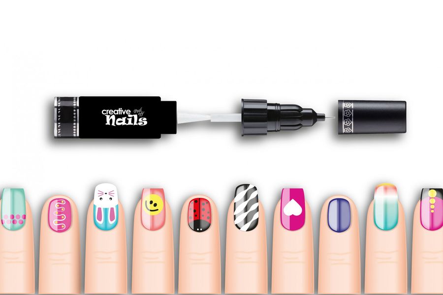 Детский лак-карандаш для ногтей Malinos Creative Nails на водной основе (2 цвета Белый + Малиновый) MA-303014+303025 фото