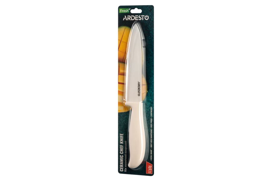 Нож поваренный керамический Ardesto Fresh 15 см, белый, керамика/пластик (AR2127CW) AR2127CW фото