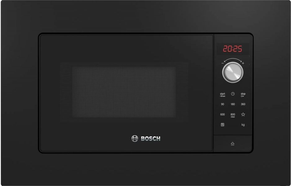 Микроволновая печь Bosch встраиваемая, 20л, электр. управл., 800Вт, дисплей, черный BFL623MC3 фото