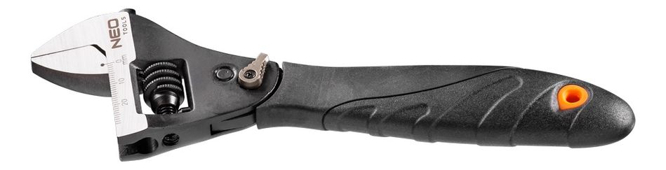 Ключ NEO розвідний з храповим механізмом 200 мм, 0-30,5мм, прогумована рукоятка (03-017) 03-017 фото