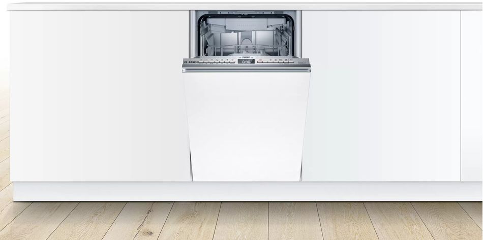 Посудомийна машина Bosch вбудовувана, 9компл., A+, 45см, дисплей, 3й кошик, білий (SRV4XMX10K) SRV4XMX10K фото