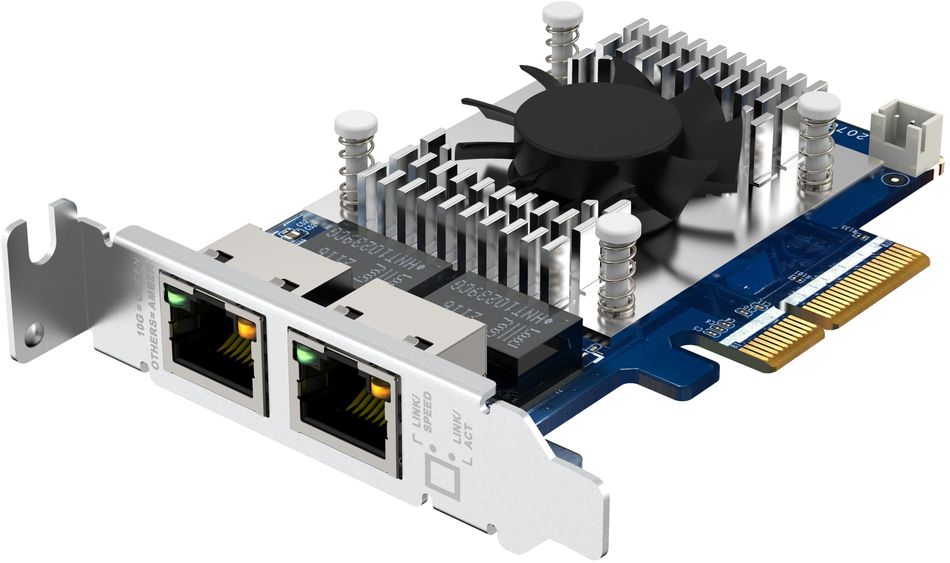 Сетевая карта QNAP Dual-port RJ45 10GbE PCIe Gen3 x4 (QXG-10G2TB) QXG-10G2TB фото