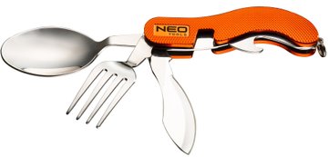 Нож складной Neo Tools, туристический с вилкой и ложкой (63-027) 63-027 фото
