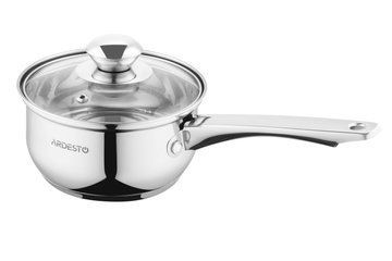 Ківш Ardesto Gemini Gourmet Spoleto, скляна кришка, 1 л, нержавіюча сталь (AR1910GSS) AR1910GSS фото